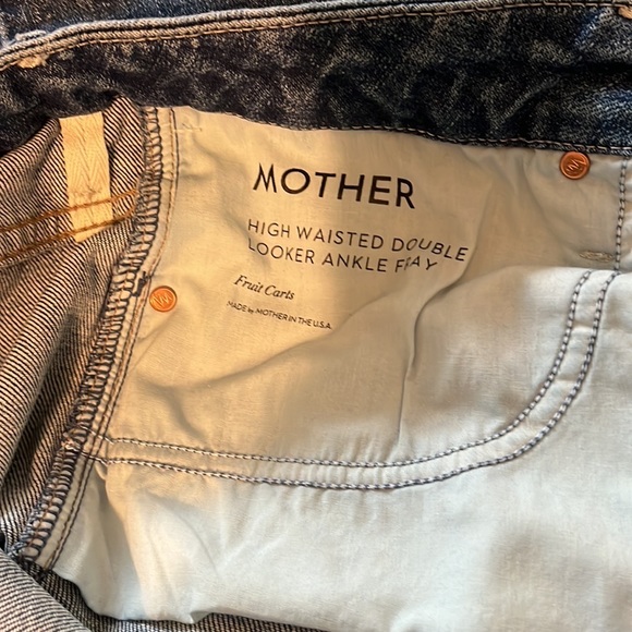 NWT Mother Denim High Waisted Double Looker Ankle Fray, Fruit Carts Size 32 $248 - Picture 4 of 7